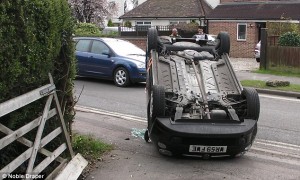 Student Driver Flips Car at Dermot's House