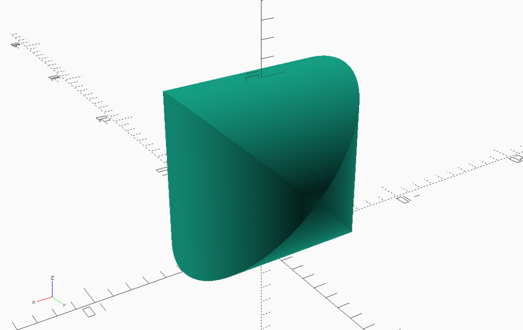 Intersection of cylinders rotated 90 degrees from each other,